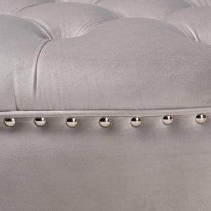 Baxton Studio Baxton Studio Iglehart Velvet Tufted Cocktail Ottoman - Elegant Light Gray Centerpiece for Your Home 532-Slate Grey-Otto