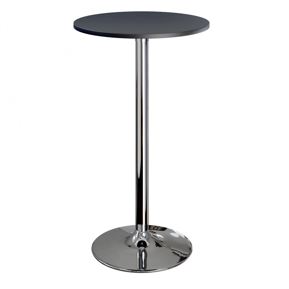 Winsome Wood Spectrum 24" Round Pub Table - Stylish Black Wood & Chrome Base For Dining And Social Gatherings Black ,Metal Composite Wood ,Metal 93624-winsome-wood