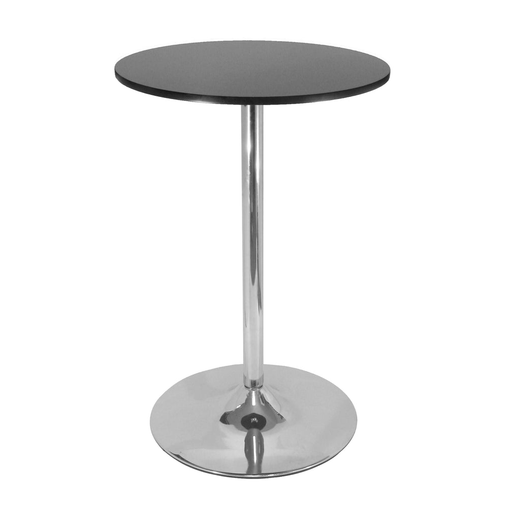 Winsome Wood Spectrum 28" Round Pub Table - Modern Black & Chrome Design For Dining & Social Gatherings Black ,Chrome Composite Wood ,Metal 93628-winsome-wood