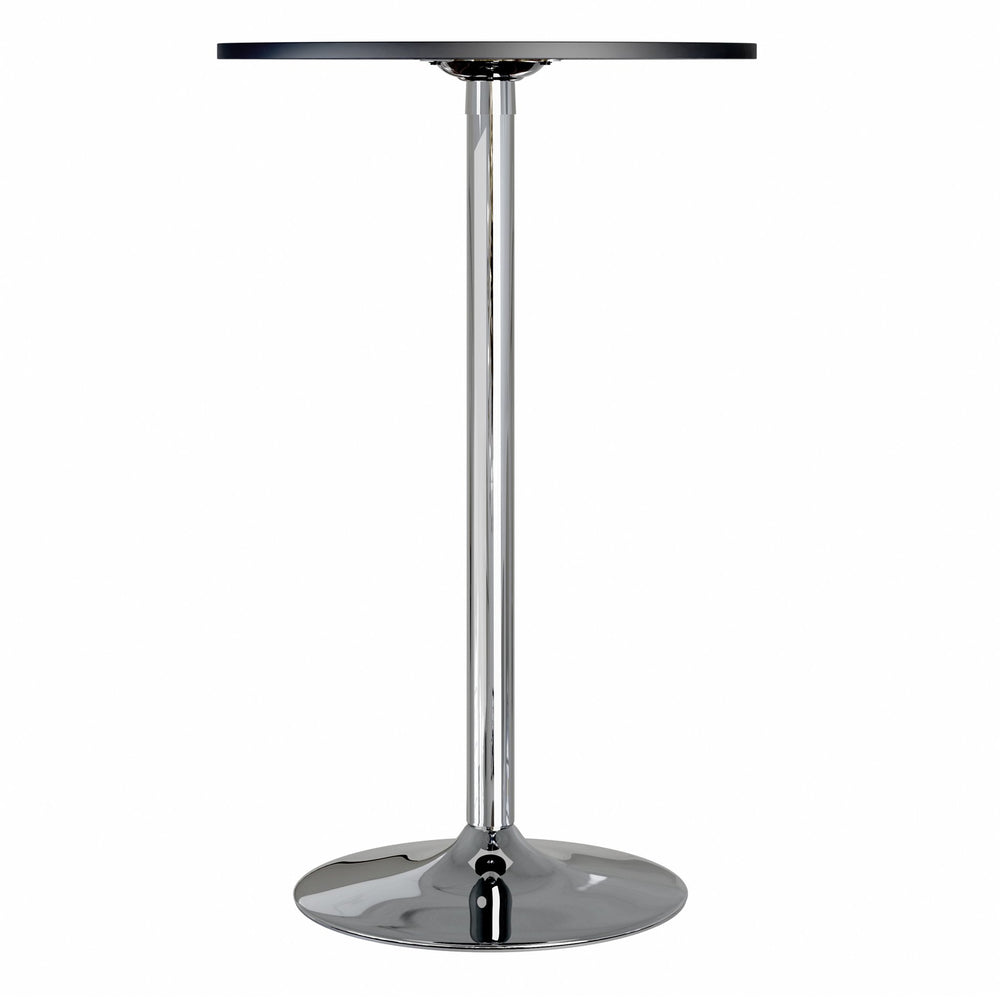 Winsome Wood Spectrum 28" Round Pub Table - Modern Black & Chrome Design For Dining & Social Gatherings Black ,Chrome Composite Wood ,Metal 93628-winsome-wood
