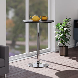 Winsome Wood Spectrum 28" Round Pub Table - Modern Black & Chrome Design For Dining & Social Gatherings Black ,Chrome Composite Wood ,Metal 93628-winsome-wood