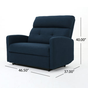 English Elm Christopher Knight Home® - Reclining Loveseat with Push-Back Recline, Plush Tufted Fabric Sofa, Compact Wall-Hugger Design Navy Blue 61372.00