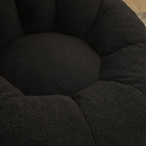 English Elm Bean Bag Lounge Chair Faux Fur Memory Foam Armrests Ergonomic Seat for Adults Dark Gray W2200P239870