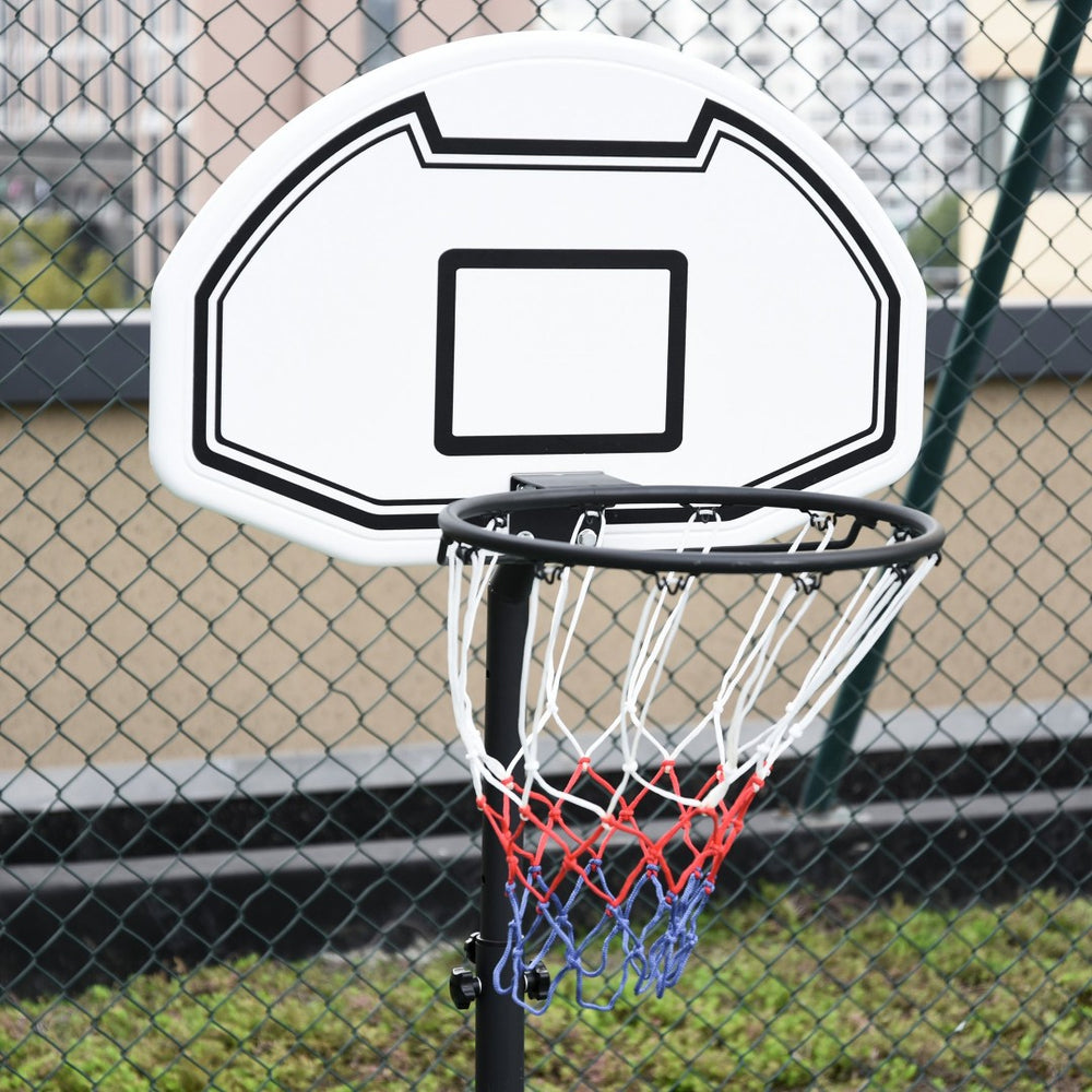 English Elm Aosom Poolside Adjustable Basketball System with Weighted Base and Weather Resistant Net W2225P249724