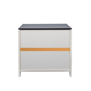 English Elm 2 Drawer Farmhouse File Cabinet with Lock for Home Office – Rustic Charm, Secure Storage, Spacious Organization White W331P272379