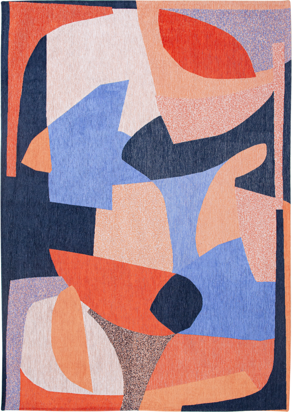 Louis de Pootere Gallery Shapes 100% PET Poly Mechanically Woven Jacquard Flatweave Abstract Rug Carpe Diem 7'10"