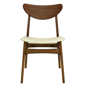 English Elm Christopher Knight Home® - DINING Chair Set of 2 Mid-Century Rubberwood Frame with PU Upholstery, Sleek Lightweight Design Beige N771P298839M