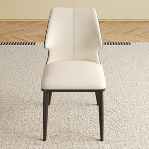 English Elm Modern Gray and White Dining Chair Set of 2 — Ergonomic PU Seats, Sturdy Durable Frame, Versatile Style W509P261582