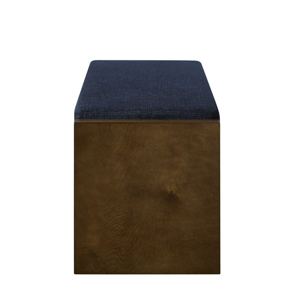 English Elm 47" Upholstered Storage Bench with Lower Shelf Padded Seat for Bedroom Entryway W2186P292101