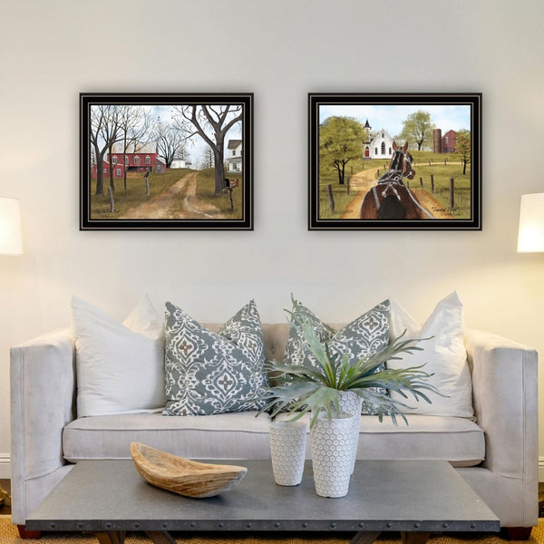 English Elm Trendy Decor 4u Billy Jacobs Pastoral Framed Wall Art Set for Farmhouse Living B067P254092
