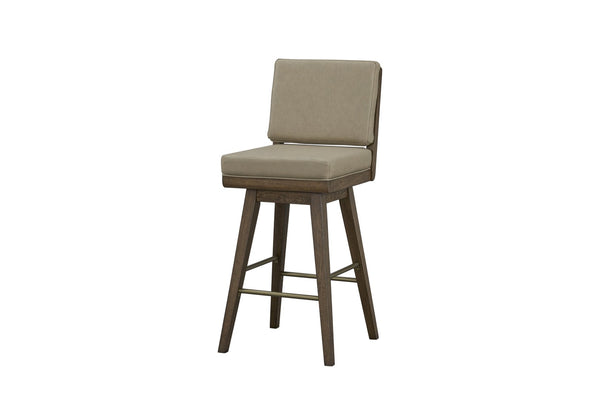 English Elm Latte Swivel Counterstool Set Wood Frame Auto-return Seat for Kitchen Islands Light Brown B2699P469527