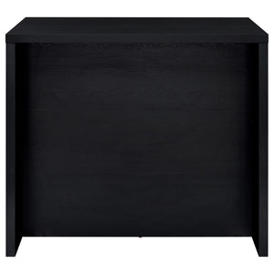 English Elm Irving Matte Black Freestanding Bar Cabinet with Wine Grid and Stemware Storage B062P451808