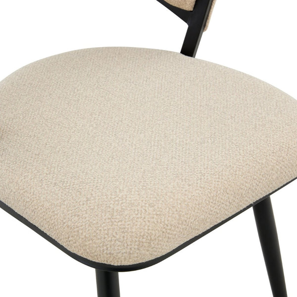 English Elm Set of 2 Chenille Tufted Dining Chairs with Metal Legs Modern Kitchen Seating Beige,Black W3875P370853