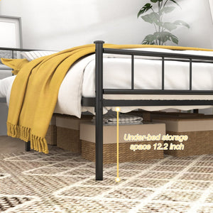English Elm Full Platform Bed Frame with Integrated Headboard Footboard and Under Bed Storage Space W311P433478