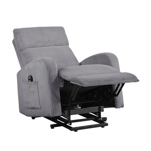 English Elm Contemporary Power Lift Chair Recliner with Plush Corduroy, Foam-Over-Coil Support & Side Pocket Dark Gray 31 L x 29 W x 24 H B011P395830