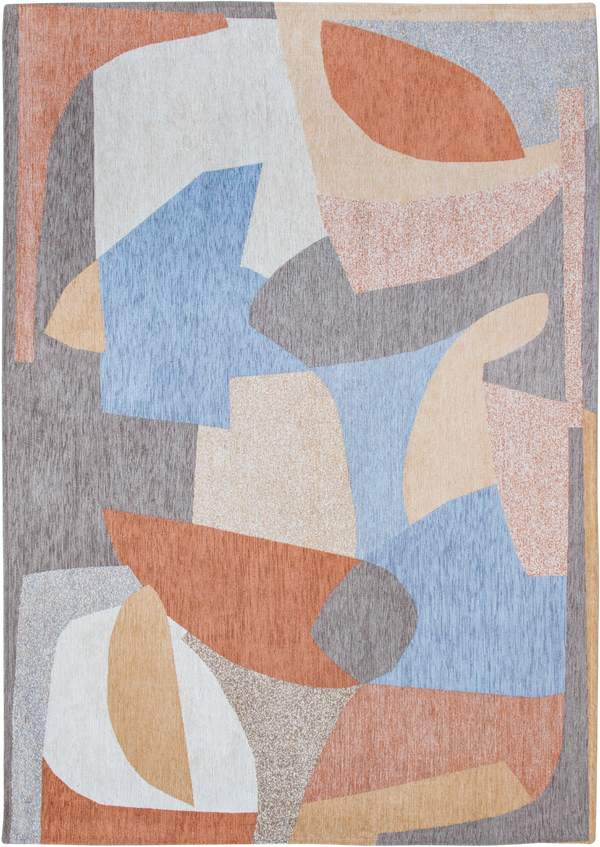 Louis de Pootere Gallery Shapes 100% PET Poly Mechanically Woven Jacquard Flatweave Abstract Rug Secret 7'10"