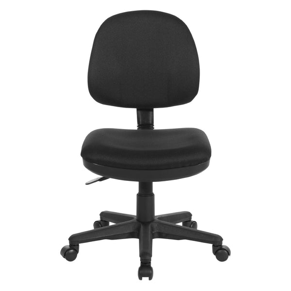 OSP Home Furnishings Sculptured Armless Task Chair Ergonomic Lumbar Support for Home or Office Workstation 8120-231