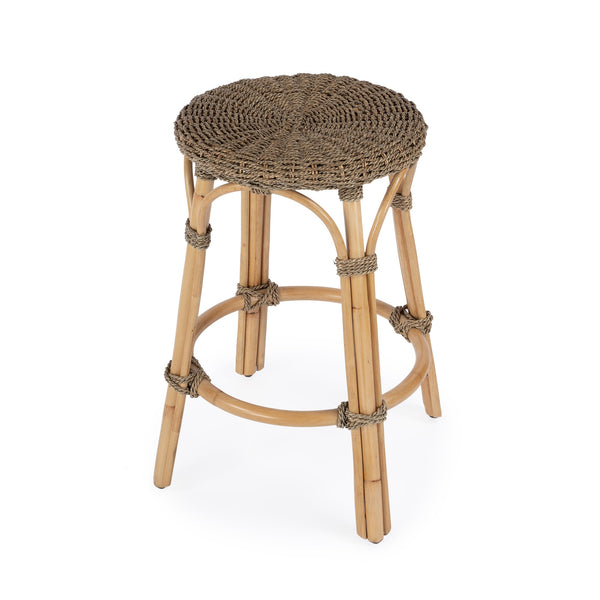Butler Specialty Tobias Rattan Round Counter Stool – Durable, Stylish, And Lightweight For Your Dining Or Office Space Light Brown Rattan,Mendong 9371441-butler