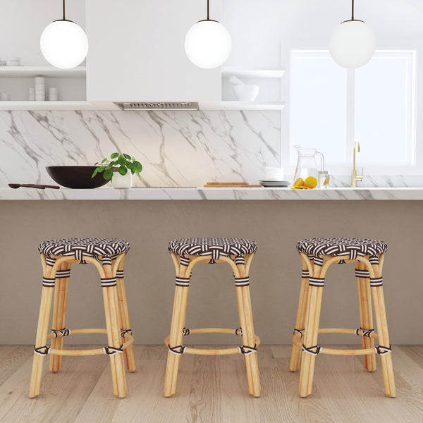 Butler Specialty Tobias Rattan Round Counter Stool – Durable, Stylish, And Lightweight For Your Dining Or Office Space Burgundy Rattan,Polyurethane Synthetic (Pe) Rattan 9371466-butler