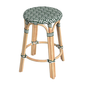 Butler Specialty Tobias Rattan Round Counter Stool – Durable, Stylish, And Lightweight For Your Dining Or Office Space Green Rattan,Polyurethane Synthetic (Pe) Rattan 9371467-butler