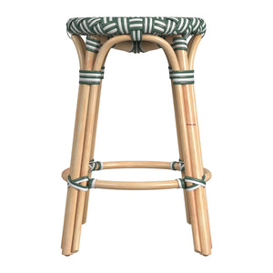Butler Specialty Tobias Rattan Round Counter Stool – Durable, Stylish, And Lightweight For Your Dining Or Office Space Green Rattan,Polyurethane Synthetic (Pe) Rattan 9371467-butler