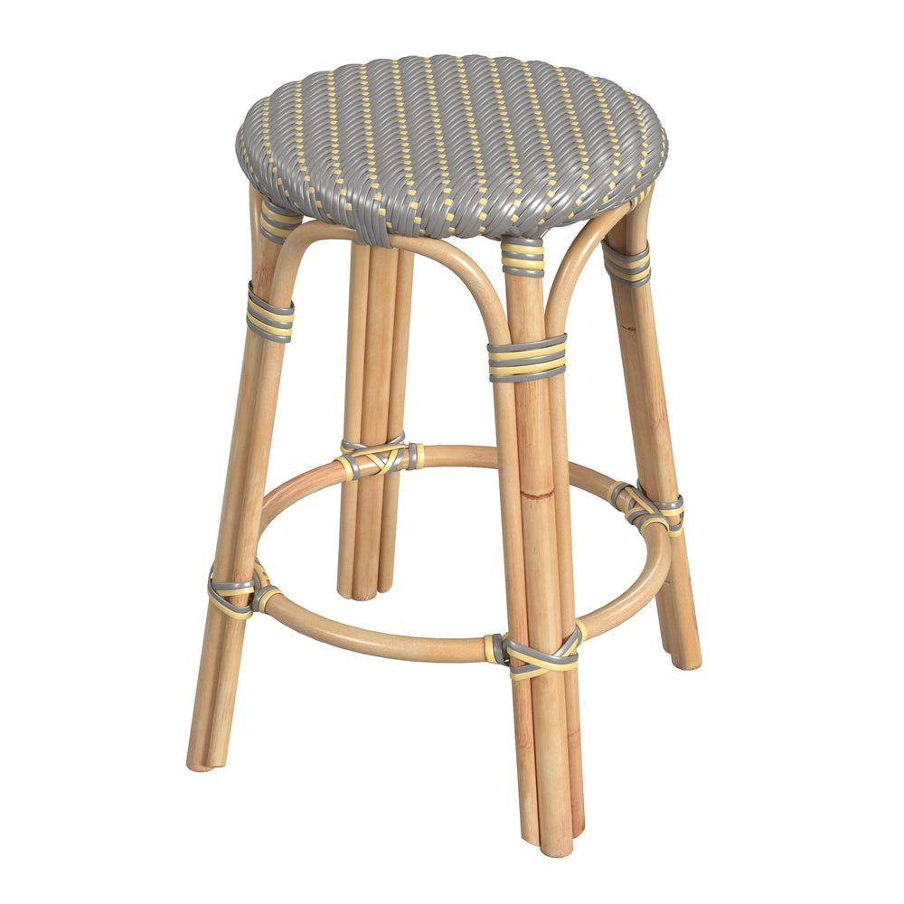 Butler Specialty Tobias Rattan Round Counter Stool – Durable, Stylish, And Lightweight For Your Dining Or Office Space Yellow Rattan,Polyurethane Synthetic (Pe) Rattan 9371468-butler