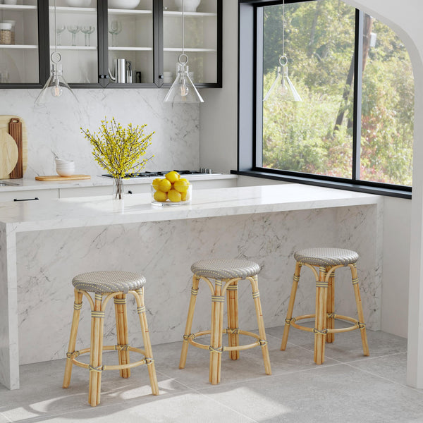 Butler Specialty Tobias Rattan Round Counter Stool – Durable, Stylish, And Lightweight For Your Dining Or Office Space Yellow Rattan,Polyurethane Synthetic (Pe) Rattan 9371468-butler