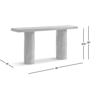 English Elm Arbor Reclaimed Elm Console Table Sculptural Pillar Legs Rustic Entryway Sofa B2719P474448