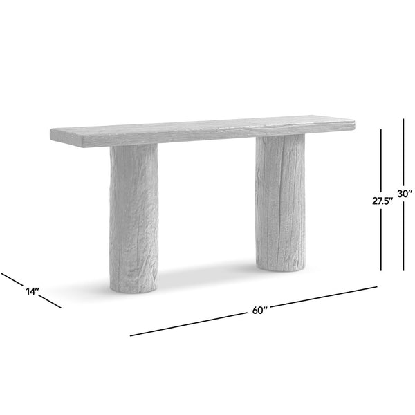 English Elm Arbor Reclaimed Elm Console Table Sculptural Pillar Legs Rustic Entryway Sofa B2719P474448