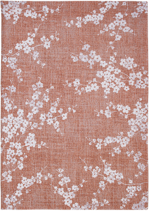 Louis de Pootere Sakura Sakura 100% PET Poly Mechanically Woven Jacquard Flatweave Traditional / Oriental Rug Copper Pink 4'7" x 6'7"