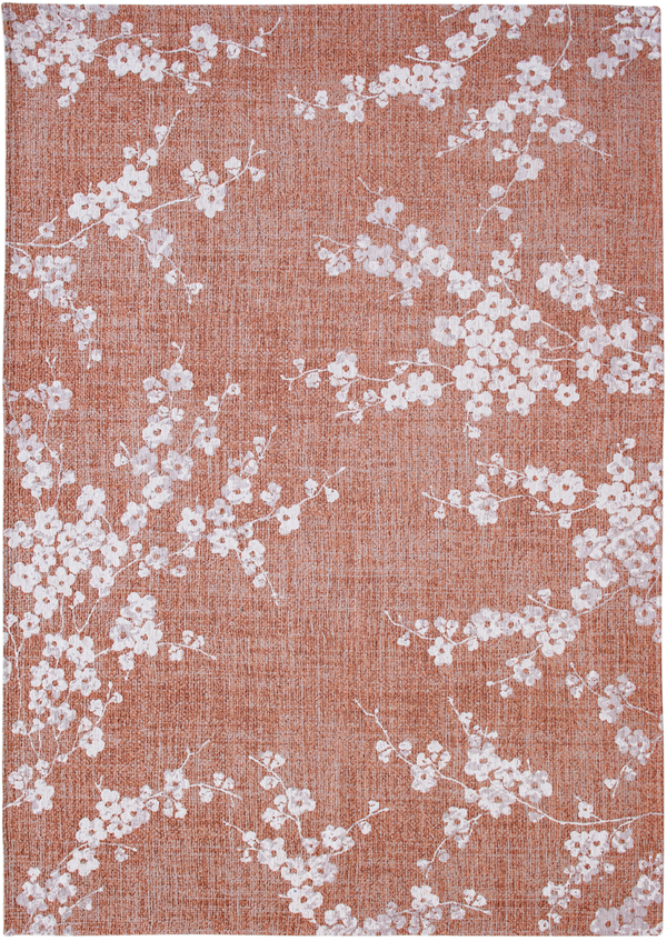 Louis de Pootere Sakura Sakura 100% PET Poly Mechanically Woven Jacquard Flatweave Traditional / Oriental Rug Copper Pink 4'7" x 6'7"