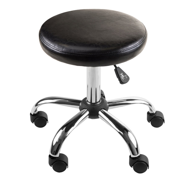 Winsome Wood Clark Adjustable Swivel Stool With Cushioned Faux Leather Seat & Chrome Base - Perfect For Any Space! Black ,Metal Polyurethane ,Metal 93720-winsome-wood