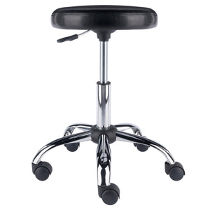 Winsome Wood Clark Adjustable Swivel Stool With Cushioned Faux Leather Seat & Chrome Base - Perfect For Any Space! Black ,Metal Polyurethane ,Metal 93720-winsome-wood