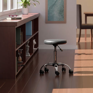 Winsome Wood Clark Adjustable Swivel Stool With Cushioned Faux Leather Seat & Chrome Base - Perfect For Any Space! Black ,Metal Polyurethane ,Metal 93720-winsome-wood