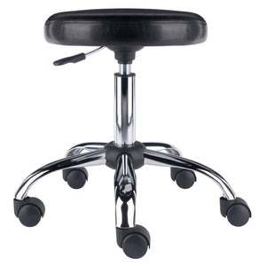 Winsome Wood Clark Adjustable Swivel Stool With Cushioned Faux Leather Seat & Chrome Base - Perfect For Any Space! Black ,Metal Polyurethane ,Metal 93720-winsome-wood