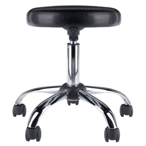 Winsome Wood Clark Adjustable Swivel Stool With Cushioned Faux Leather Seat & Chrome Base - Perfect For Any Space! Black ,Metal Polyurethane ,Metal 93720-winsome-wood
