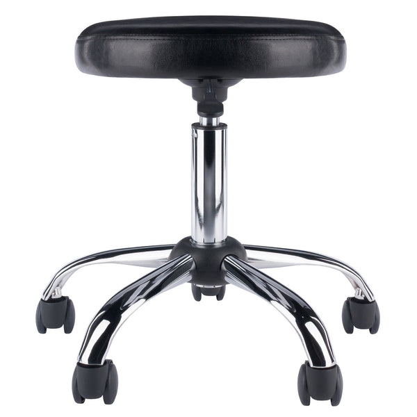 Winsome Wood Clark Adjustable Swivel Stool With Cushioned Faux Leather Seat & Chrome Base - Perfect For Any Space! Black ,Metal Polyurethane ,Metal 93720-winsome-wood