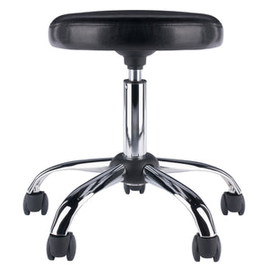 Winsome Wood Clark Adjustable Swivel Stool With Cushioned Faux Leather Seat & Chrome Base - Perfect For Any Space! Black ,Metal Polyurethane ,Metal 93720-winsome-wood