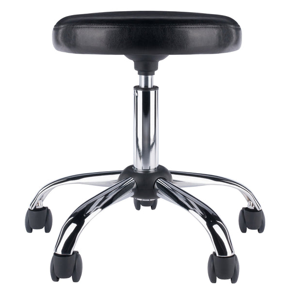 Winsome Wood Clark Adjustable Swivel Stool With Cushioned Faux Leather Seat & Chrome Base - Perfect For Any Space! Black ,Metal Polyurethane ,Metal 93720-winsome-wood