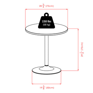 Winsome Wood Spectrum 29" Round Dining Table - Modern Black & Chrome Design For Stylish Spaces & Gatherings Black ,Metal Composite Wood ,Metal 93729-winsome-wood