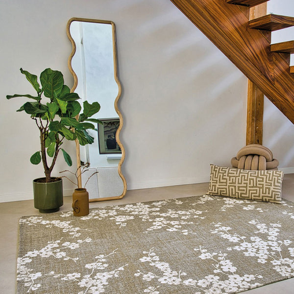 Louis de Poortere Sakura Floral Area Rug Transitional Cherry Blossom Design for Living Room or Bedroom Wet Garden 7'9 x 11'2 120109
