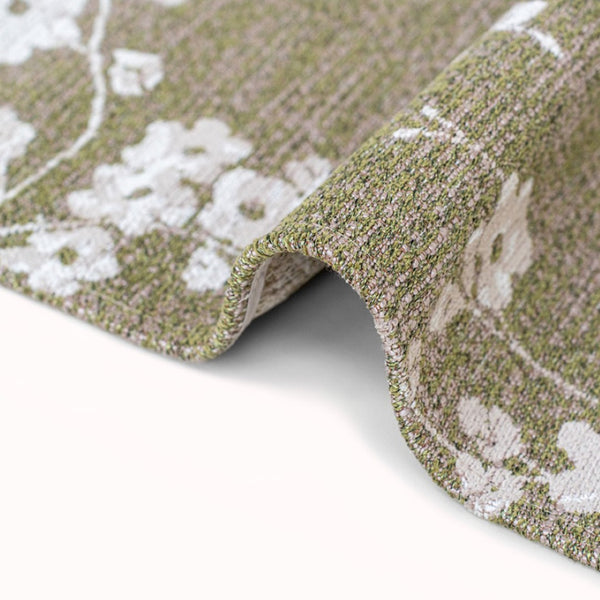 Louis de Poortere Sakura Floral Area Rug Transitional Cherry Blossom Design for Living Room or Bedroom Wet Garden 7'9 x 11'2 120109