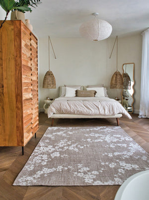 Louis de Pootere Sakura Sakura 100% PET Poly Mechanically Woven Jacquard Flatweave Traditional / Oriental Rug Morning Mist 7'10"