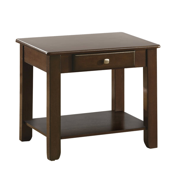 English Elm Contemporary Chairside Table with Open Shelf and Deep Finish for Living Room Style and Functionality Cherry 30.75 L x 25 W x 8 H B011P297481