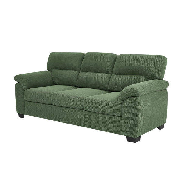 English Elm 3-seater Track Arm Sofa Tufted Textured Fabric Couch for Modern Living Rooms Dark Green W5568S00010