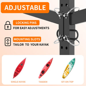 English Elm 82"h Freestanding Steel Kayak Storage Rack Holds 8 Boards with Locking Wheels T2398P313238
