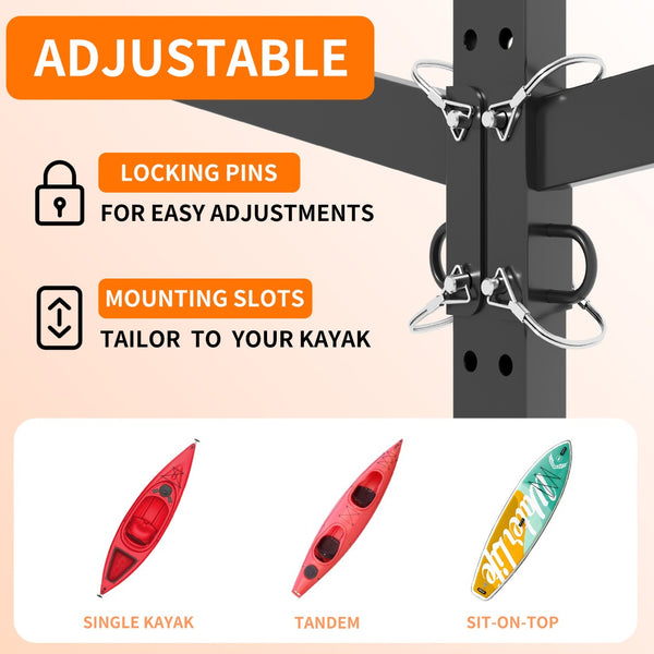 English Elm 82"h Freestanding Steel Kayak Storage Rack Holds 8 Boards with Locking Wheels T2398P313238