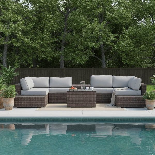 English Elm Fully Assembled Rattan Wicker Patio Seating Set For 4 - Stylish, Durable & Easy Care Furniture! B120S00268