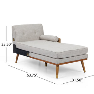 English Elm Christopher Knight Home® - Sofa Beige Mid-Century Modern Sectional with Chaise, Button-Tufted Waffle Stitch & Gold-Tip Legs 68261.00BGE_68262.00BGE