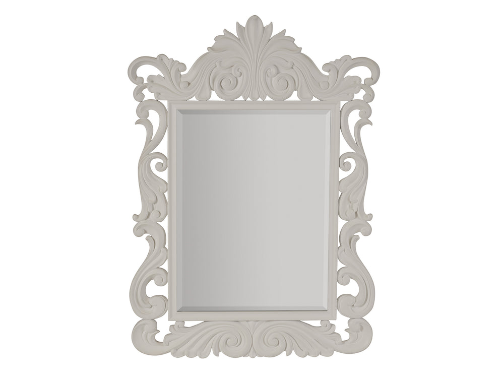 Lexington Barclay Butera Aries Decorative Mirror With Elegant Pierced Carving And Beveled Edge For Stunning Home Decor Polo Mallet White  937-204